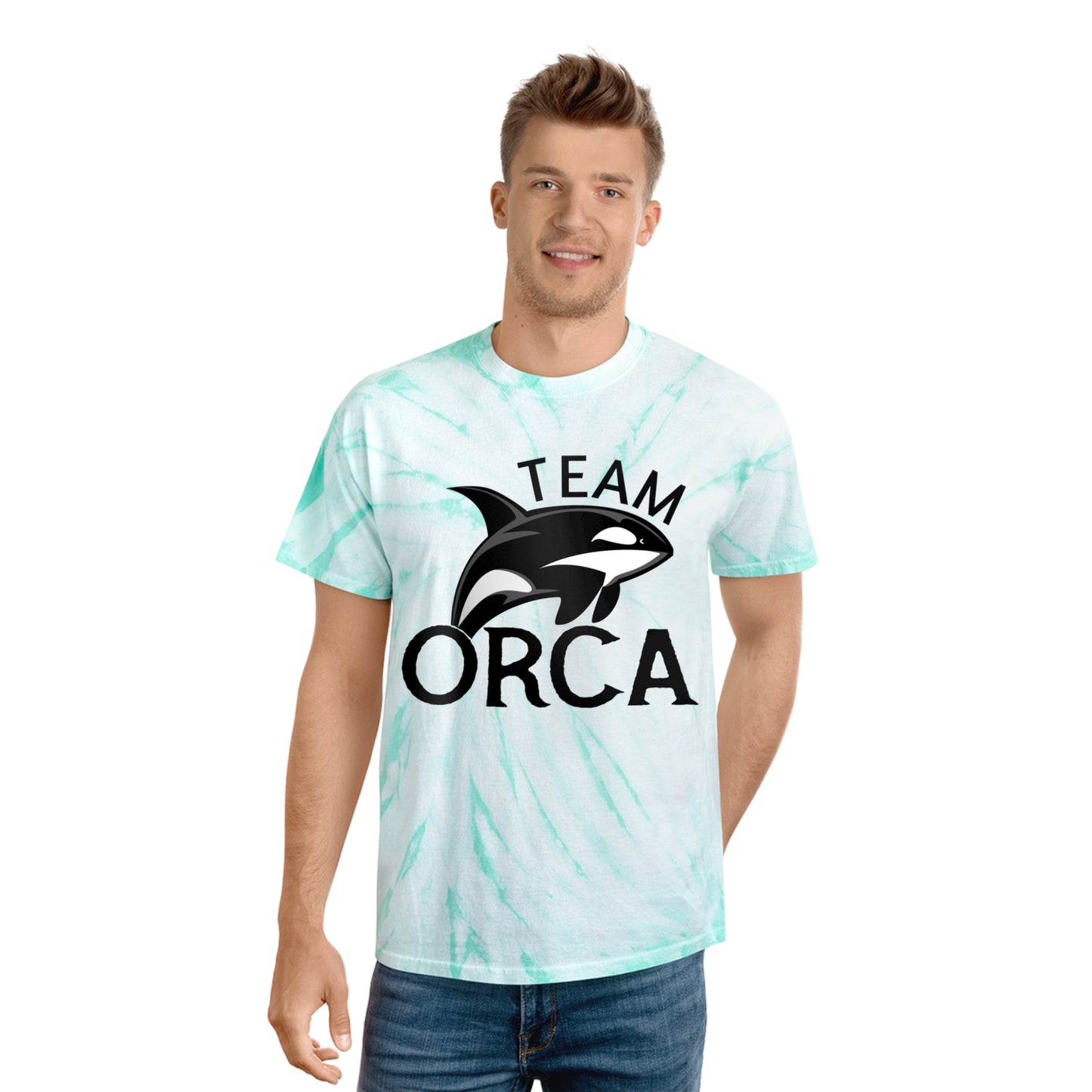 Get your groovy mojo back with this custom Team Orca tie-dye tee shirt. For stylish, laid-back appearances, this t-shirt is made with 100% pre-shrunk cotton for total softness, and features a cyclone pattern straight from the 60s.