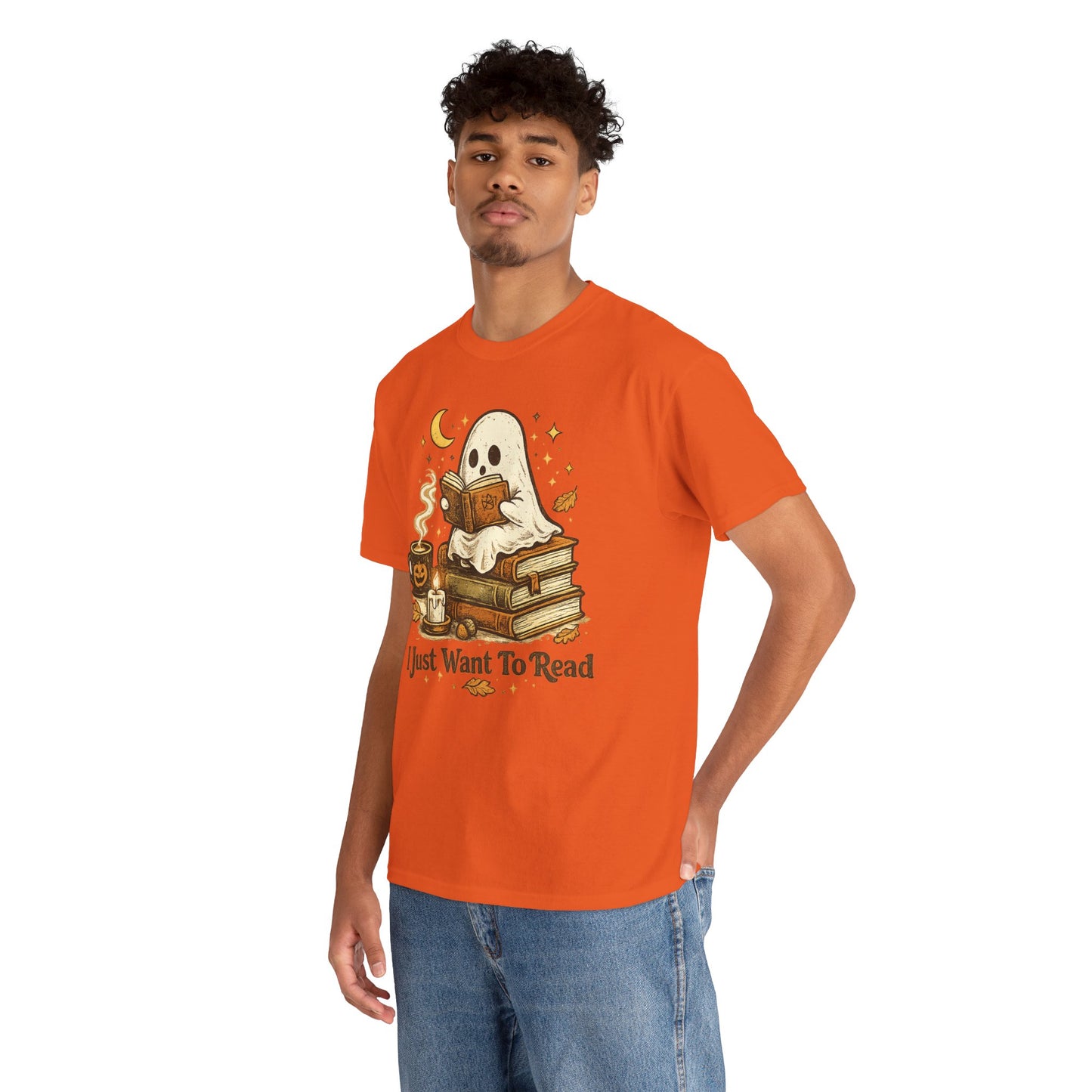 I Just Want To Read Ghost Halloween Comfortable Cotton T-Shirt