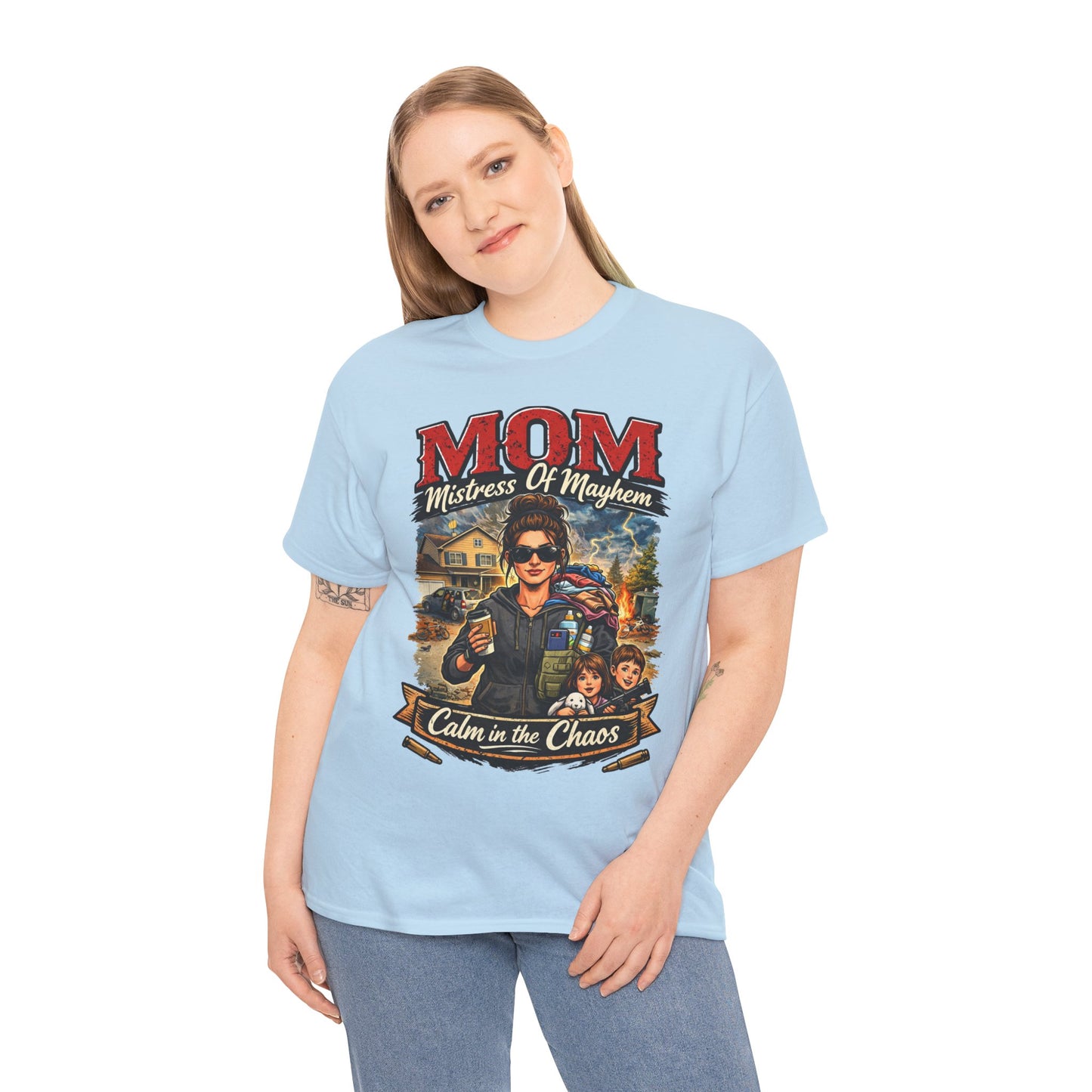 M.O.M. Mistress of Mayhem at Home Comfortable Cotton T-Shirt