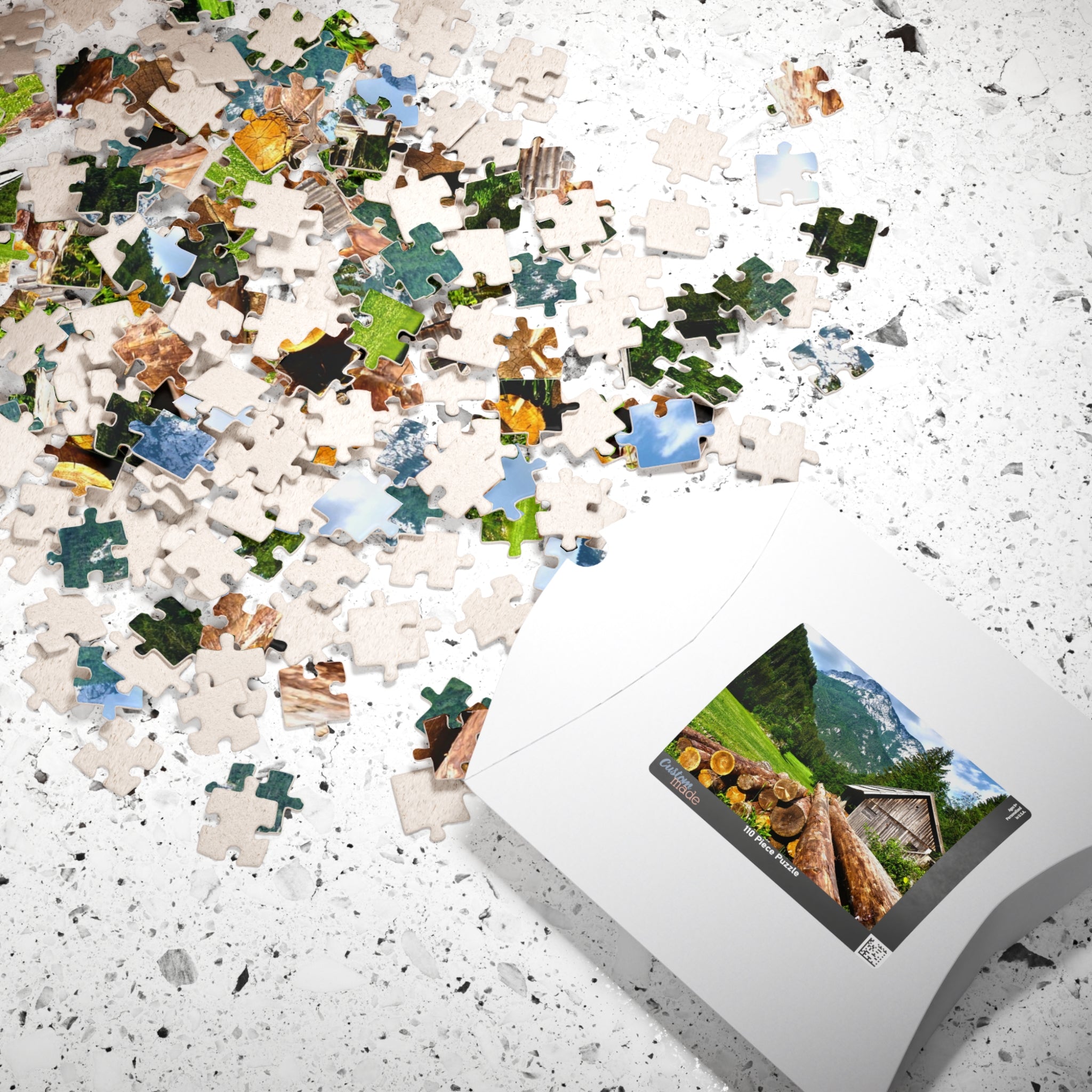 Experience the joys of the great outdoors with our Wood Cabin Mountains Puzzle. With 110-1014 pieces, this puzzle features a cozy wood cabin set against a stunning mountain backdrop. Made from high-quality materials, this puzzle is a perfect addition to any puzzle enthusiast's collection.