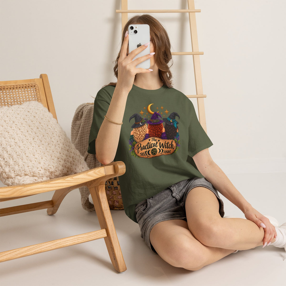 The Practical Witch Sisters Halloween Cotton T-Shirt