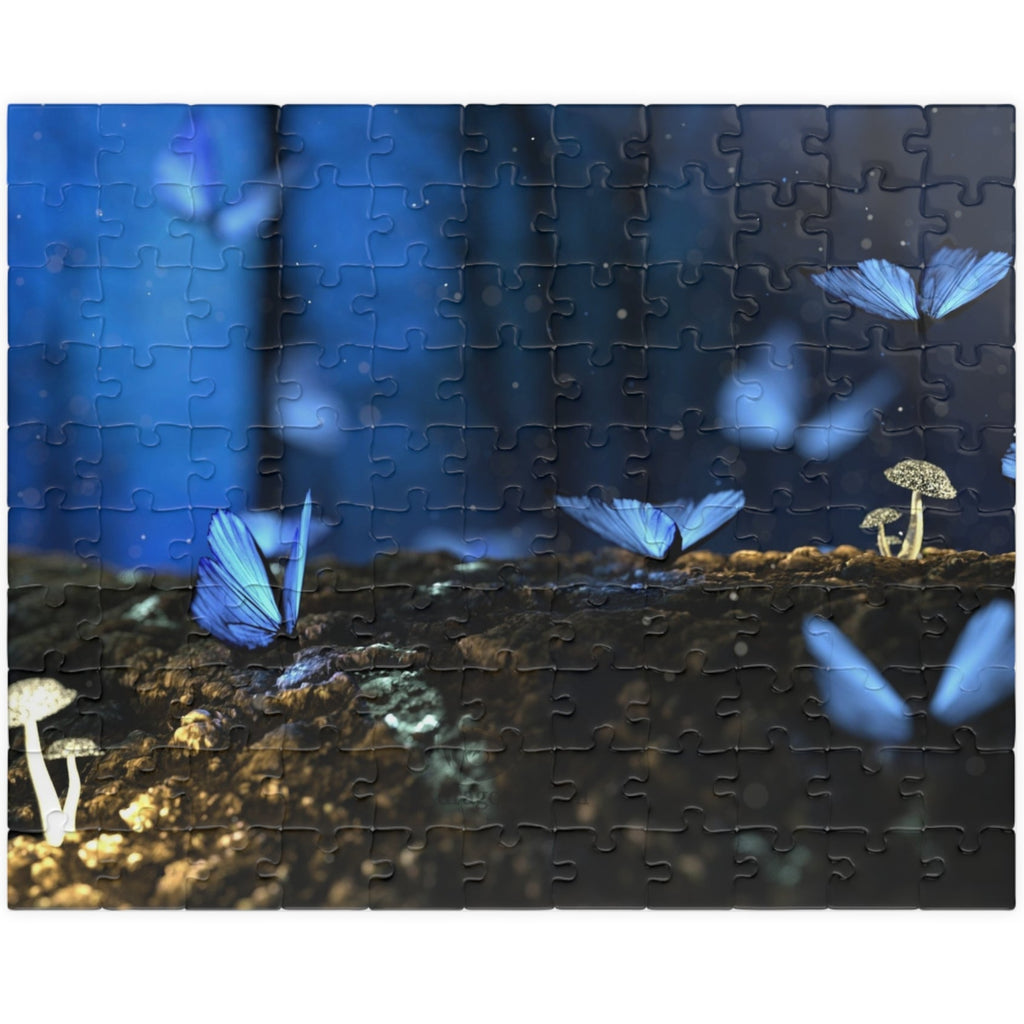 Indulge in the magical world of nature with our Glowing Mushrooms Blue Butterflies Puzzle. Designed with intricate details of glowing mushrooms and blue butterflies, this puzzle will transport you to a whimsical wonderland. Choose from 110 to 1014 pieces for a challenging yet relaxing experience. Perfect for any puzzle enthusiast looking for a touch of luxury in their leisure time.