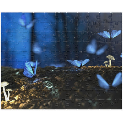 Indulge in the magical world of nature with our Glowing Mushrooms Blue Butterflies Puzzle. Designed with intricate details of glowing mushrooms and blue butterflies, this puzzle will transport you to a whimsical wonderland. Choose from 110 to 1014 pieces for a challenging yet relaxing experience. Perfect for any puzzle enthusiast looking for a touch of luxury in their leisure time.