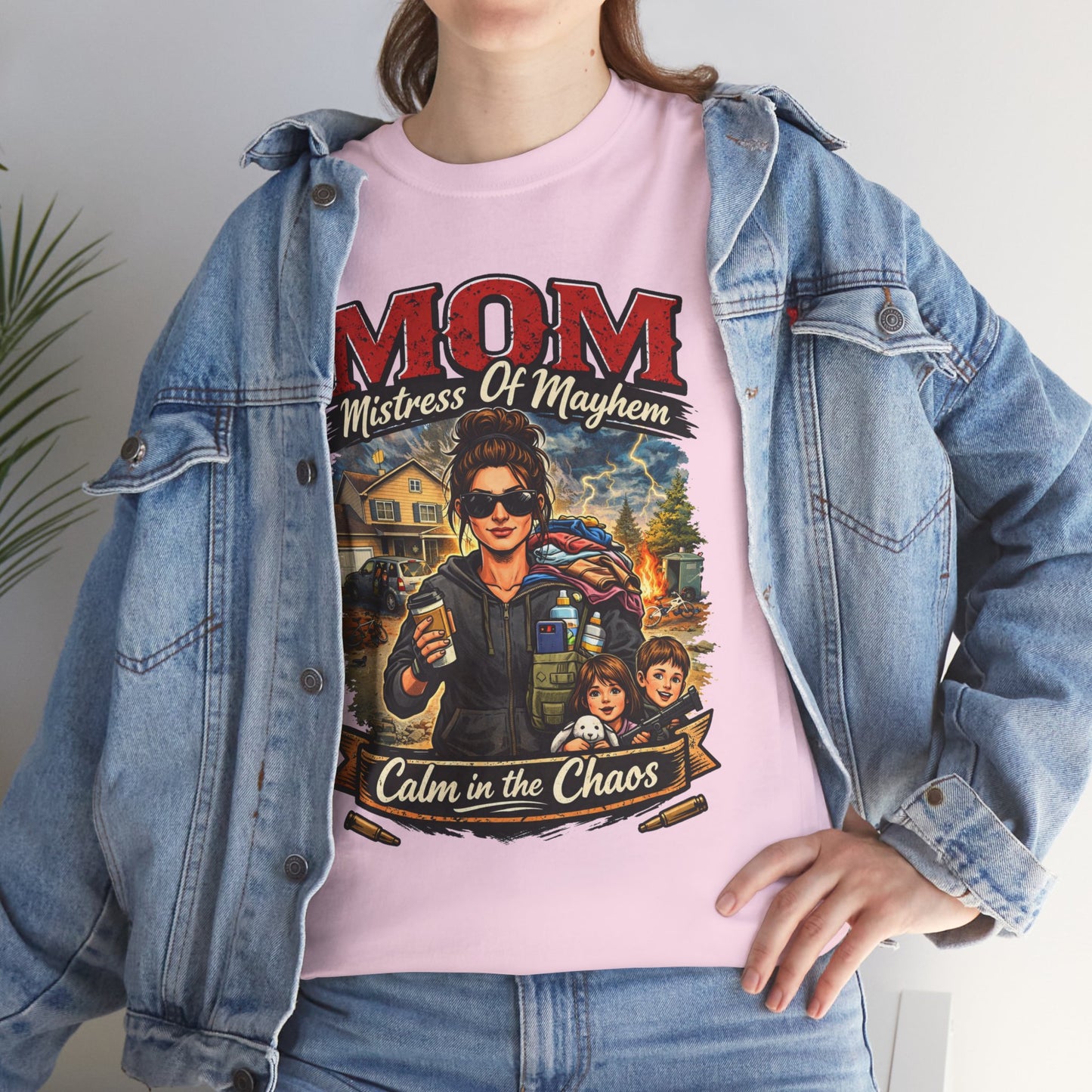 M.O.M. Mistress of Mayhem at Home Comfortable Cotton T-Shirt