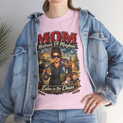 M.O.M. Mistress of Mayhem at Home Comfortable Cotton T-Shirt