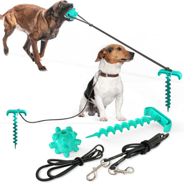 Ensure your furry friend stays safe and entertained with our Dog Stake, Leash and Toy set. Our durable stake keeps your dog secure while the leash allows for controlled walks. The included toy provides mental and physical stimulation, promoting a healthy and happy pup.