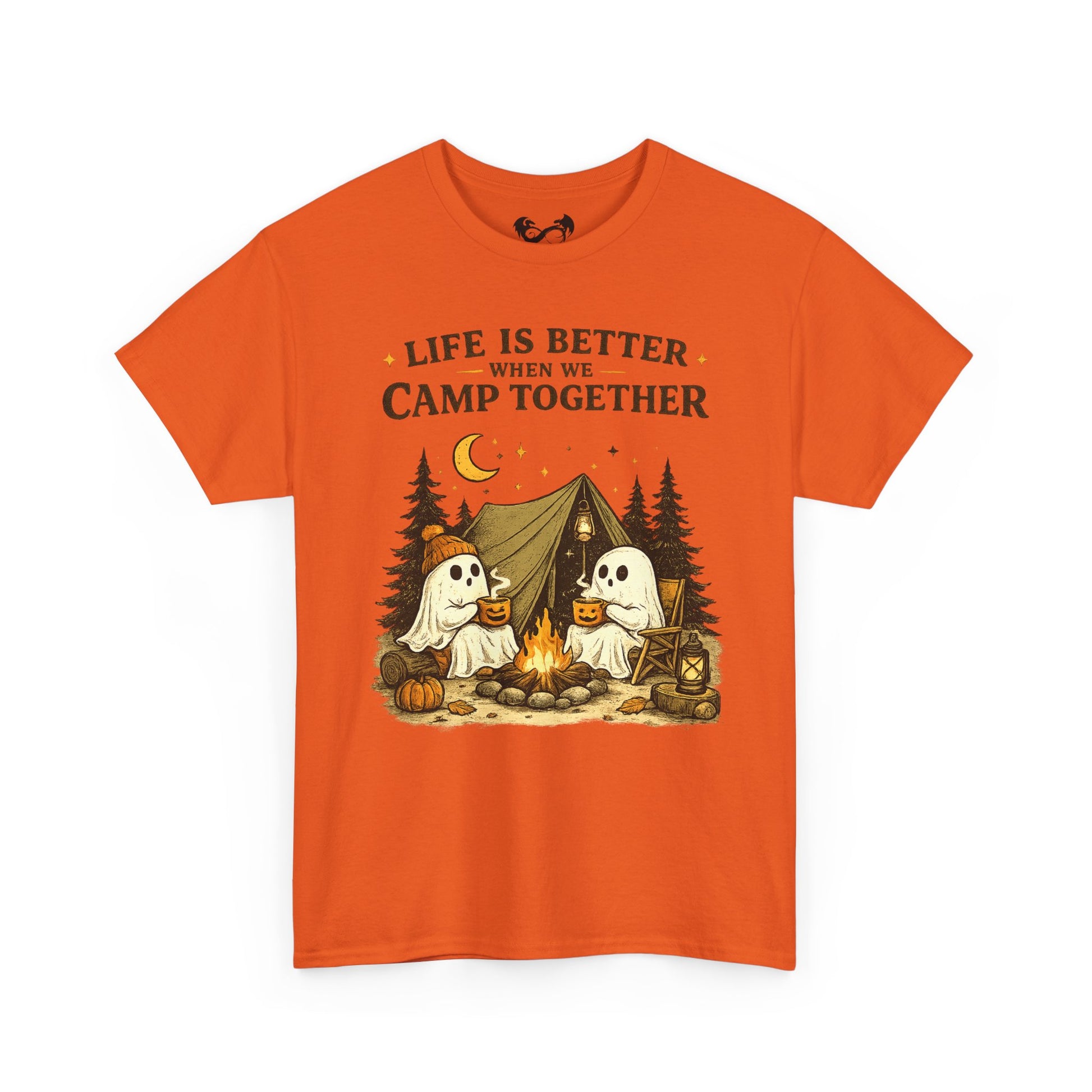 Life Is Better When We Camp Together Ghost Halloween Cotton T-Shirt