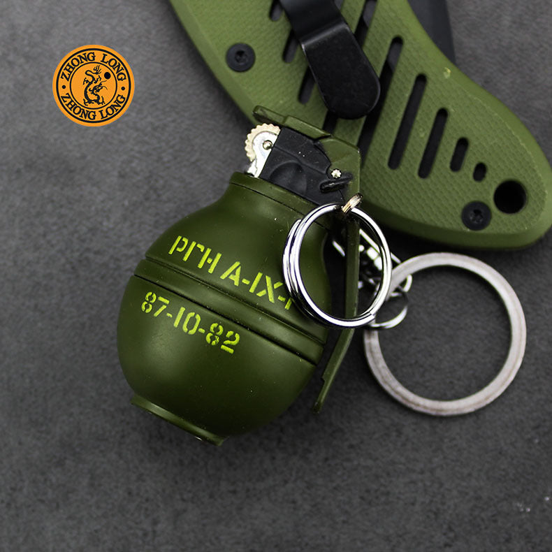 This unique Metal Grenade Grinding Wheel Open Flame Lighter is perfect for cigar aficionados and casual smokers alike. With a durable metal housing and an adjustable open flame, it's designed to provide a long-lasting, dependable light in any situation. 