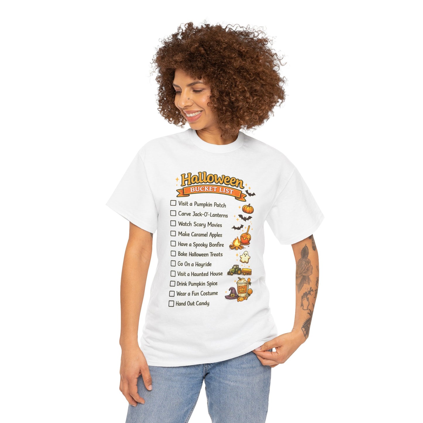 Halloween Bucket List Comfortable Cotton T-Shirt