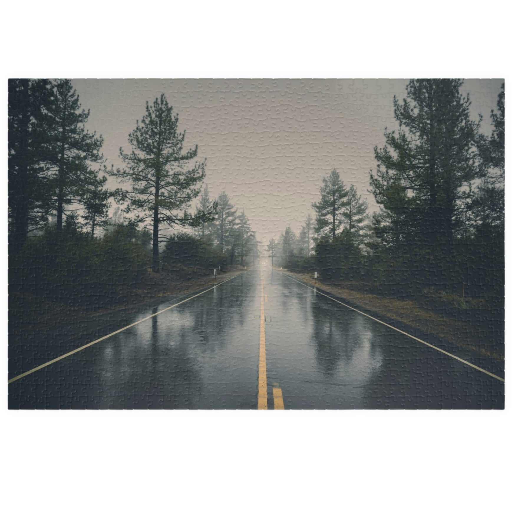 Embark on an adventurous journey with our Misty Rainy Road Trip Puzzle! With 110 to 1014 pieces, this challenging puzzle will keep you on the edge of your seat as you piece together a beautiful highway scene in the midst of a storm. Unleash your inner risk-taker and conquer this puzzle today!
