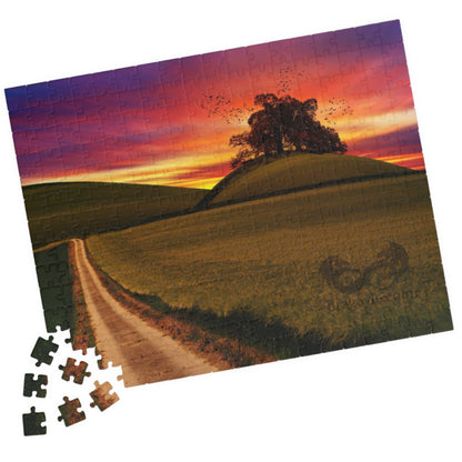 Experience the serene beauty of a country road at sunset with our Country Road Sunset Puzzle. This high-quality puzzle comes with 110 to 1014 pieces, making it perfect for all levels of puzzlers. Each piece fits seamlessly to create a stunning landscape that will provide hours of relaxation and enjoyment.