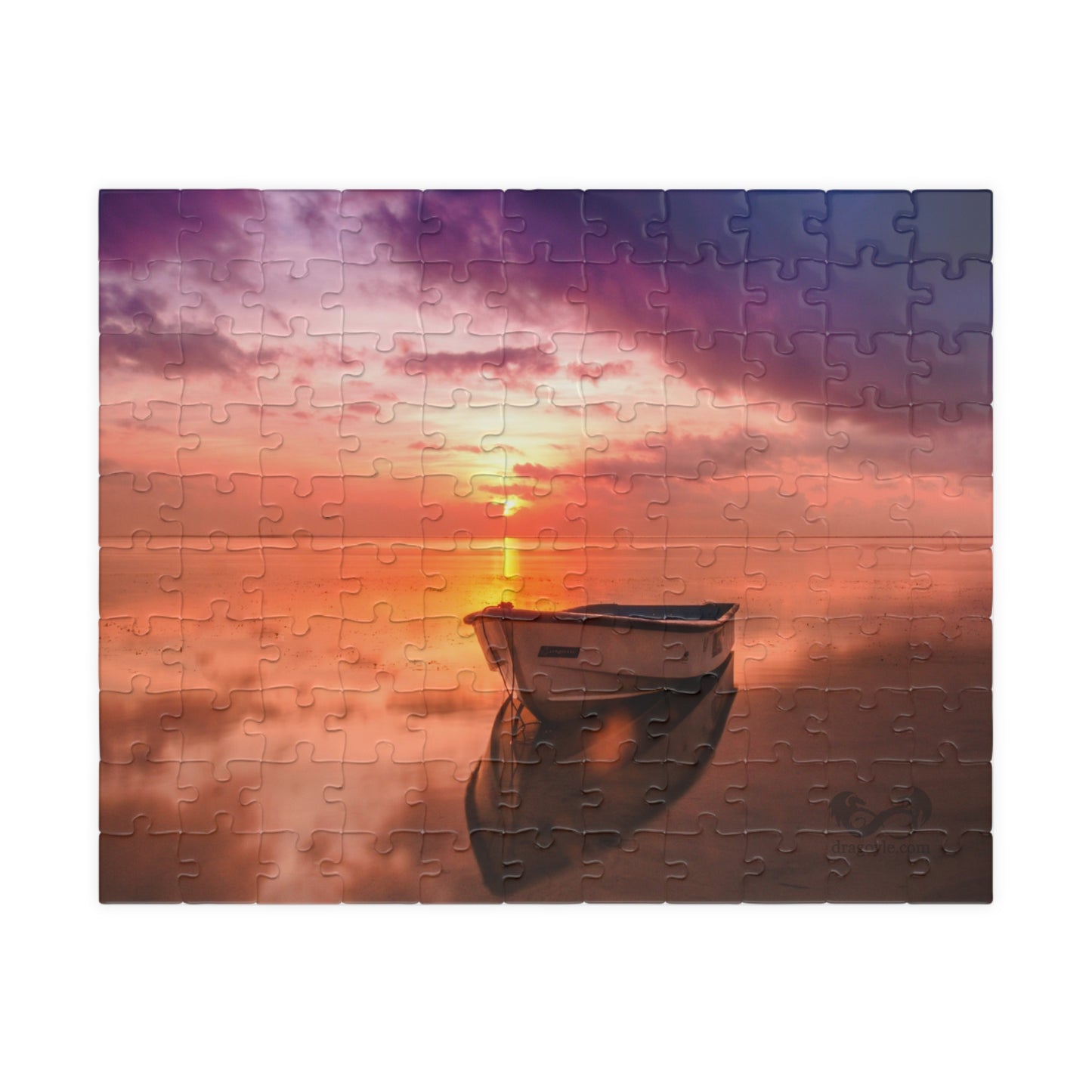 Lake Boat Sunset Puzzle - 110 to 1014 Pieces