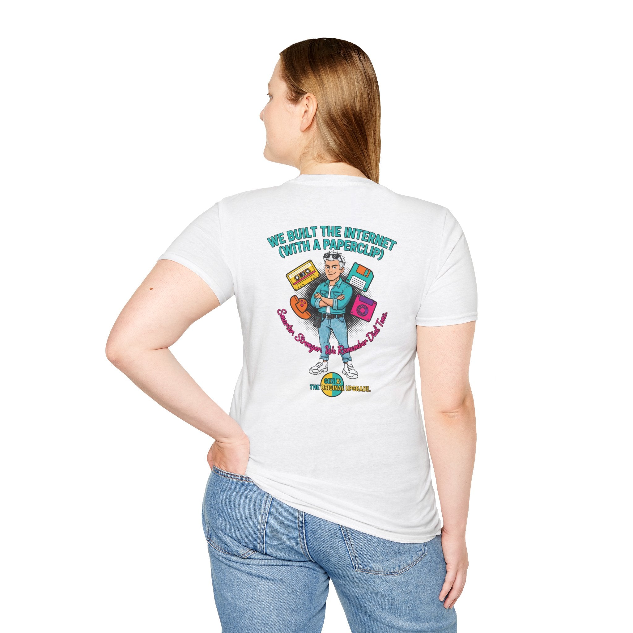 Retro Tech  "We Built the Internet With a Paperclip" Lightweight Comfortable Tee