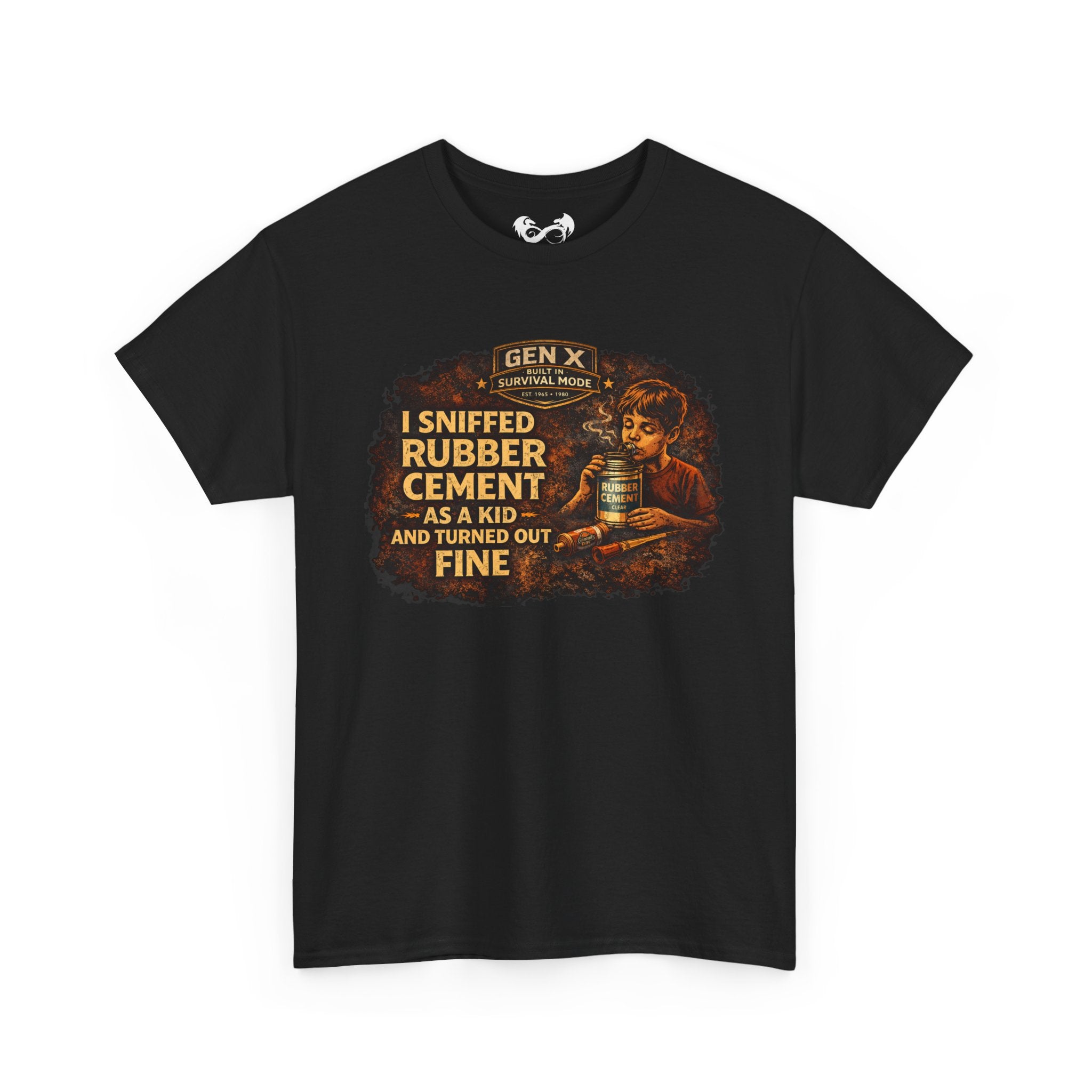 Gen X Survivor We Sniffed Rubber Cement Comfortable Cotton T-Shirt