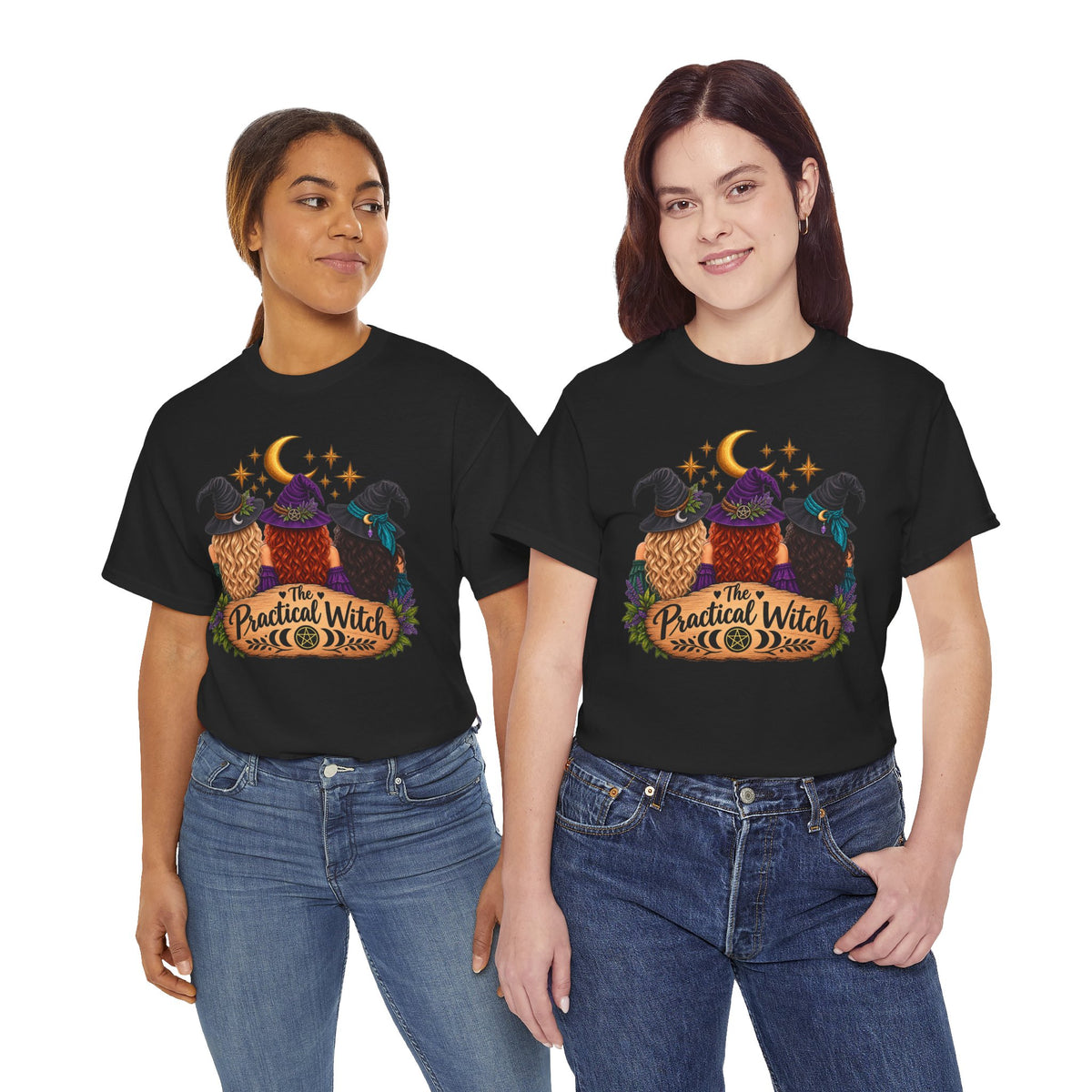 The Practical Witch Sisters Halloween Cotton T-Shirt