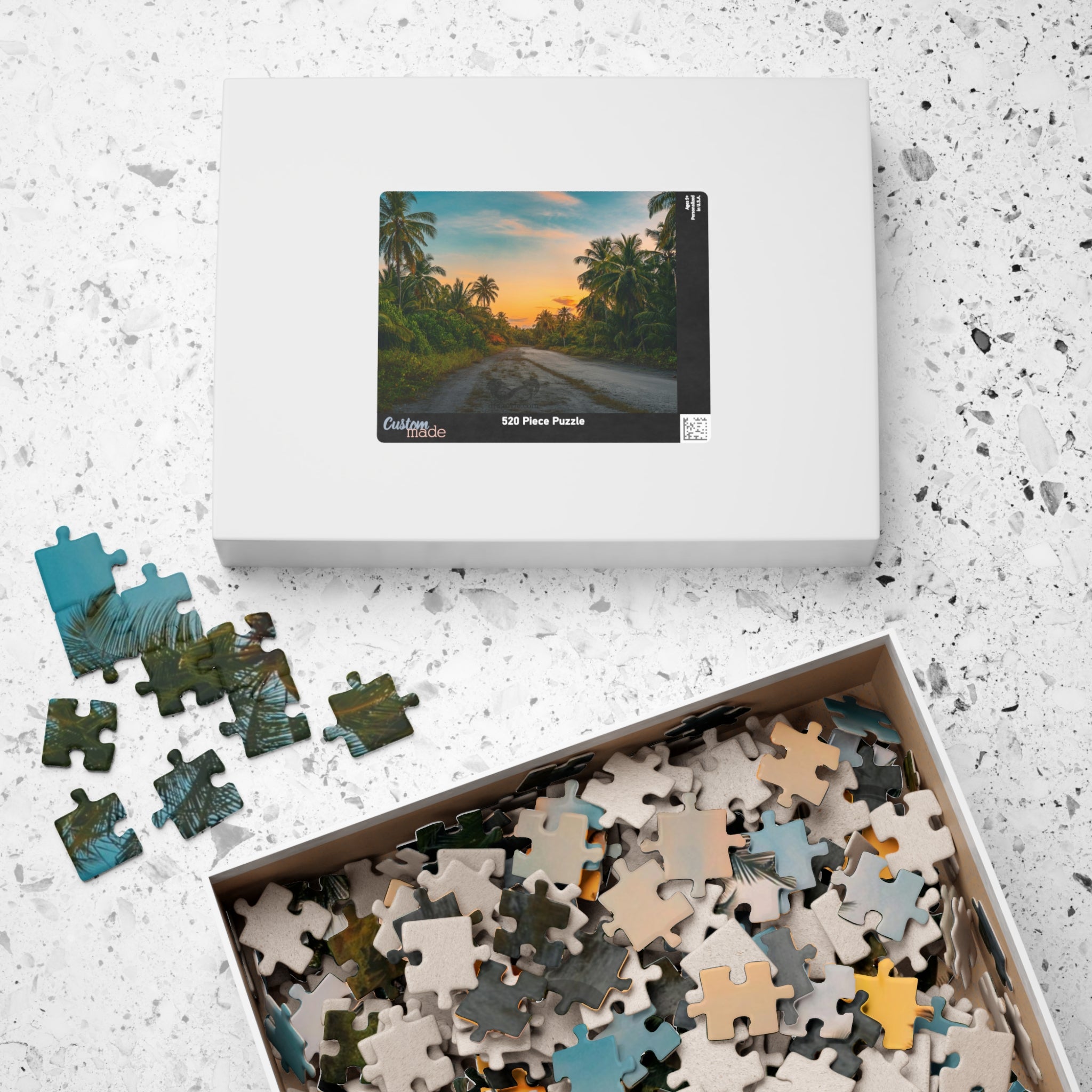 Experience the breathtaking beauty of a tropical landscape at dusk with this stunning puzzle. Featuring 110 to 1014 pieces, this puzzle will challenge your mind while transporting you to a peaceful oasis. 