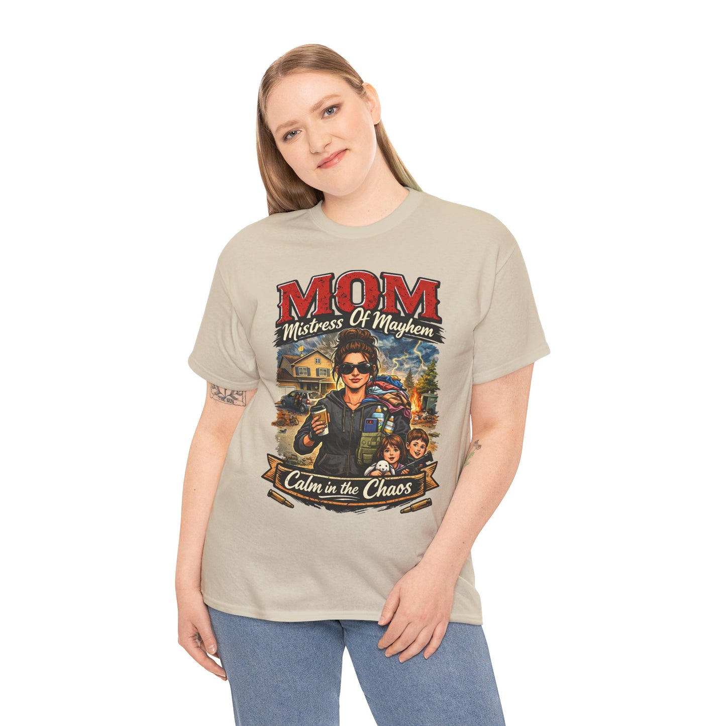 M.O.M. Mistress of Mayhem at Home Comfortable Cotton T-Shirt