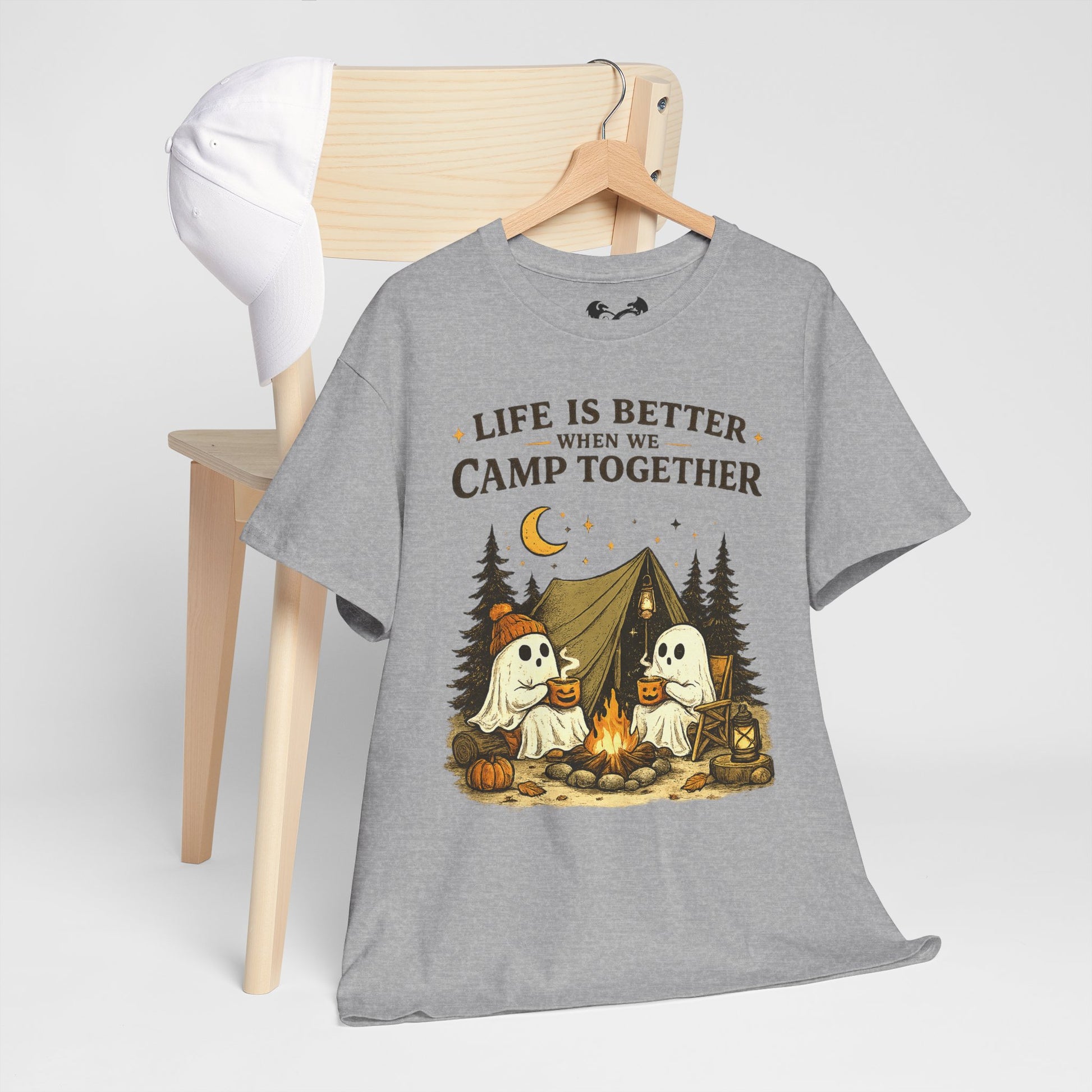Life Is Better When We Camp Together Ghost Halloween Cotton T-Shirt