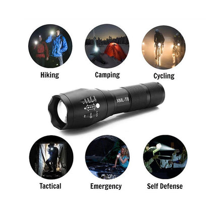 The Telescopic Zoom L2 High-Power LED Flashlight delivers exceptional brightness with its advanced LED technology, ensuring clear and focused illumination. 