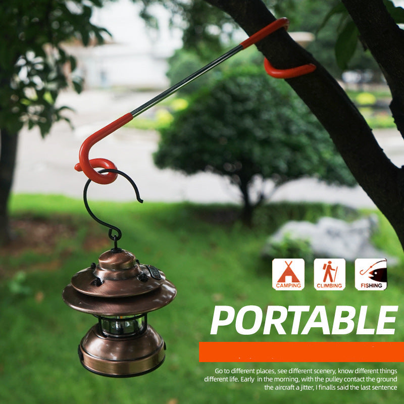 Outdoor Multi-Function Gas Lamp With Spiral Hook