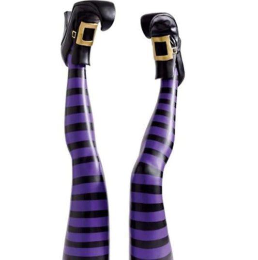 Add a spooky twist to your Halloween décor with these Fun Halloween Upside Down Witch Legs! Perfect for creating a cheeky, eye-catching display, these legs look like a witch has crash-landed into your lawn or porch.