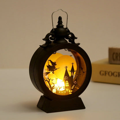 Portable Retro Halloween Decorative LED Wind Lanterns