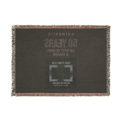 Personalized Woven Blanket — 'Authentic 50 Years of Not Giving a Damn' Decorative Throw