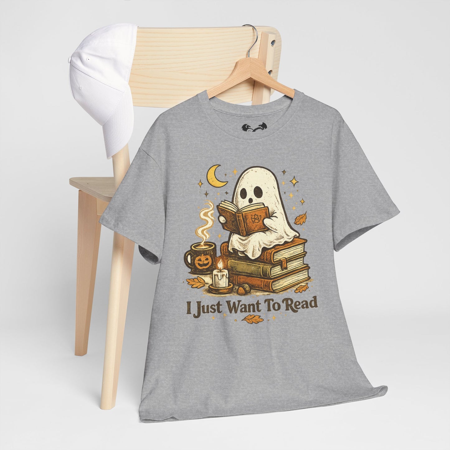 I Just Want To Read Ghost Halloween Comfortable Cotton T-Shirt