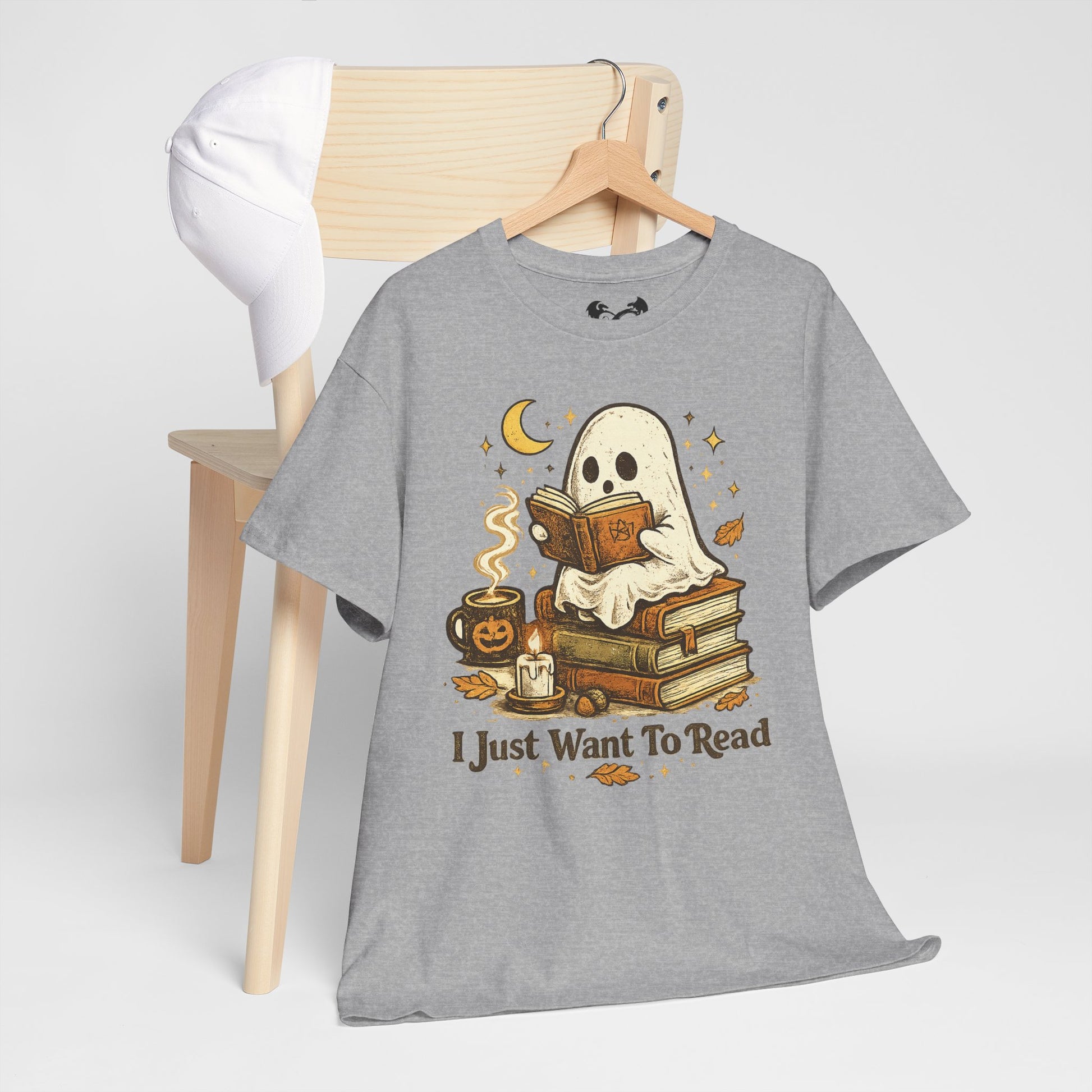 I Just Want To Read Ghost Halloween Comfortable Cotton T-Shirt