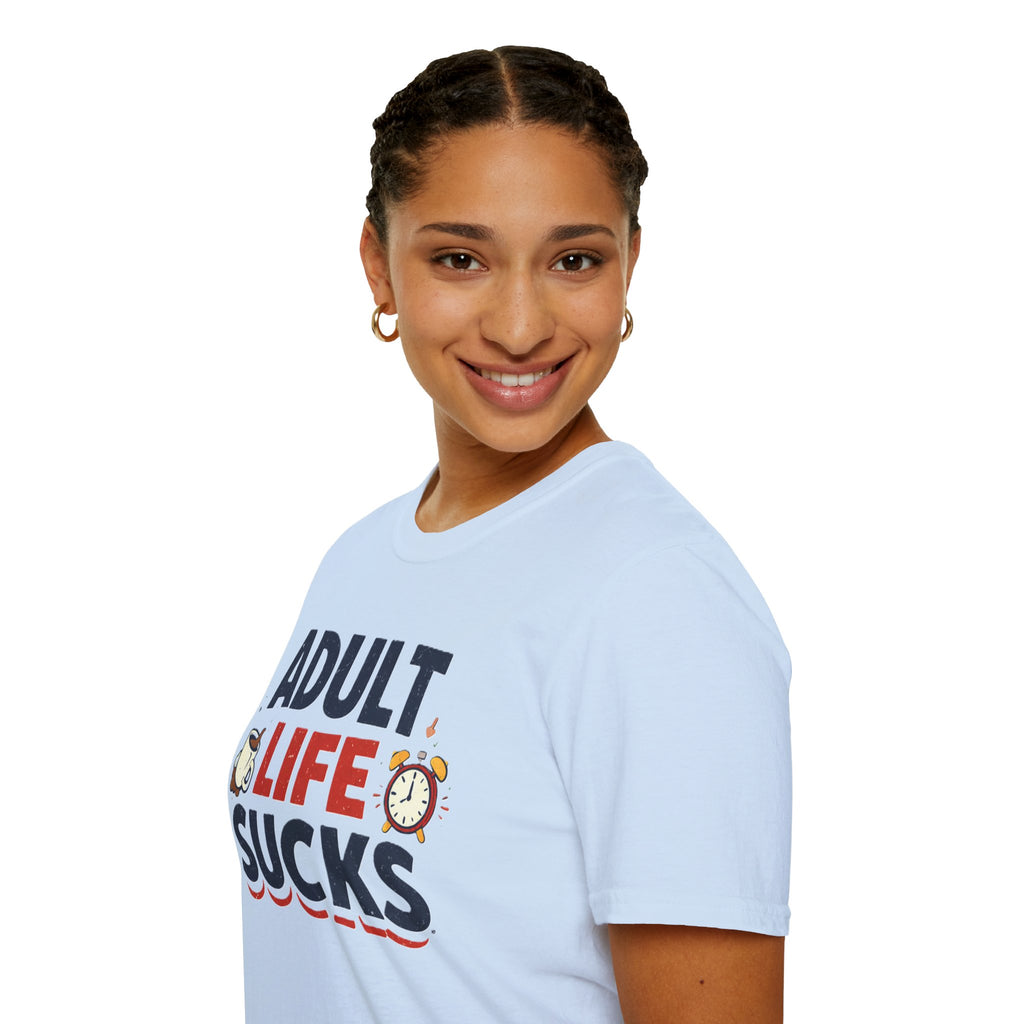 Adult Life Sucks Lightweight Comfortable 100% Spun Cotton Tee
