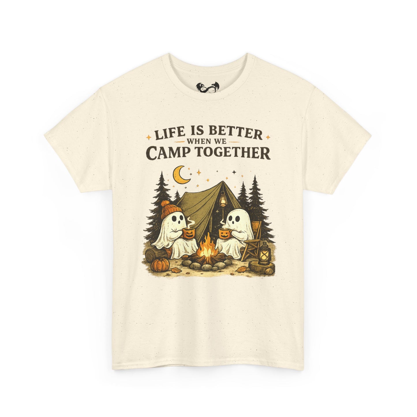 Life Is Better When We Camp Together Ghost Halloween Cotton T-Shirt