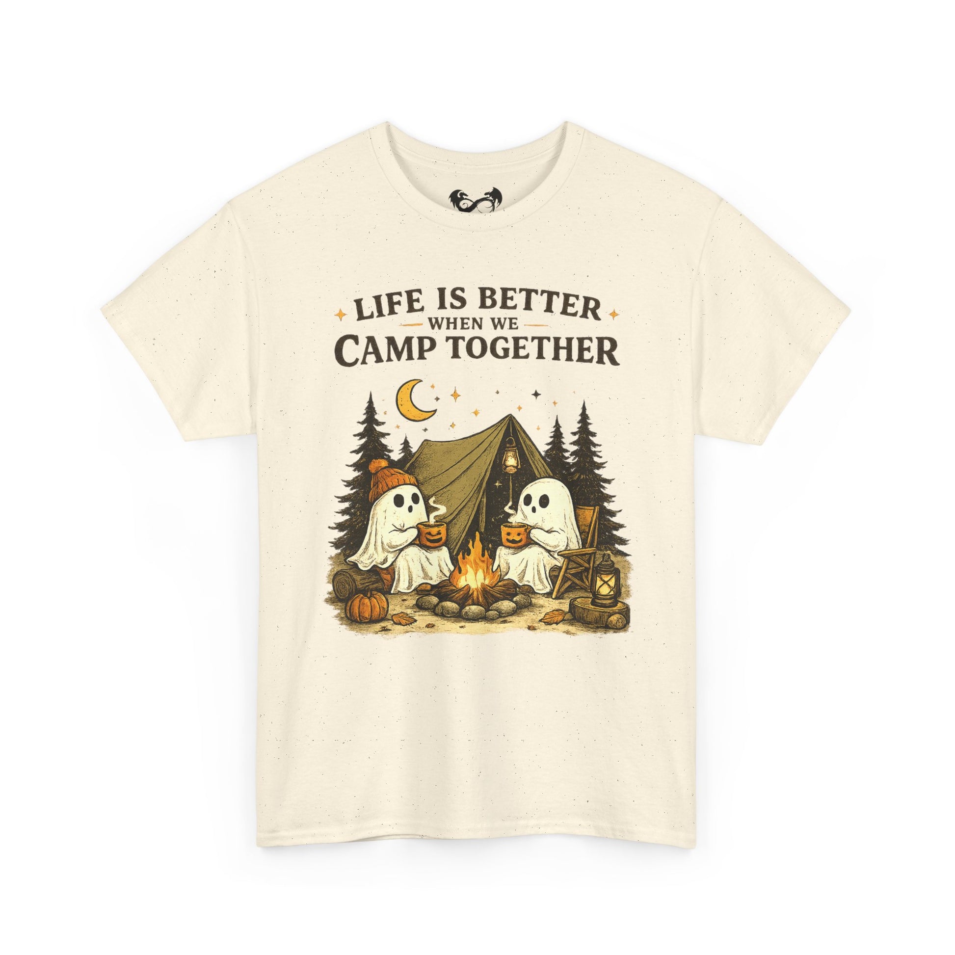 Life Is Better When We Camp Together Ghost Halloween Cotton T-Shirt