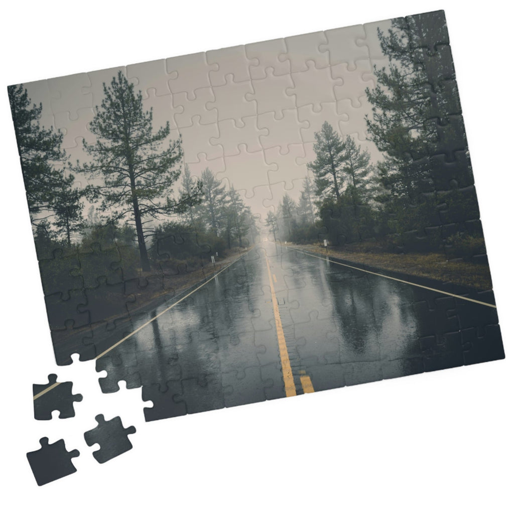 Embark on an adventurous journey with our Misty Rainy Road Trip Puzzle! With 110 to 1014 pieces, this challenging puzzle will keep you on the edge of your seat as you piece together a beautiful highway scene in the midst of a storm. Unleash your inner risk-taker and conquer this puzzle today!