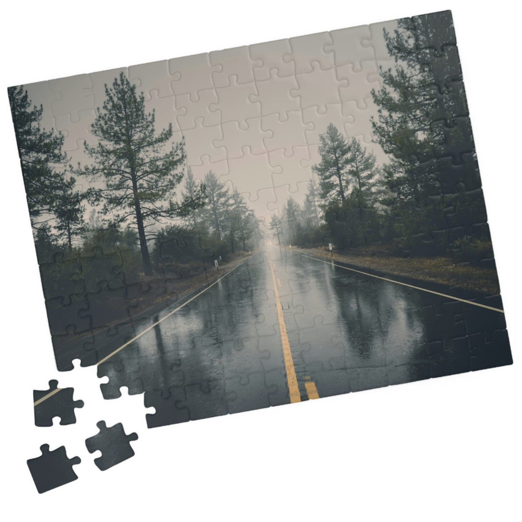 Embark on an adventurous journey with our Misty Rainy Road Trip Puzzle! With 110 to 1014 pieces, this challenging puzzle will keep you on the edge of your seat as you piece together a beautiful highway scene in the midst of a storm. Unleash your inner risk-taker and conquer this puzzle today!