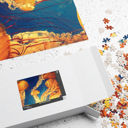 Indulge in the essence of the ocean with our Orange Jellyfish Puzzle. Crafted with 110 to 1014 pieces, this puzzle captures the striking hues and intricate details of a jellyfish. Dive into a world of relaxation and challenge your mind simultaneously.