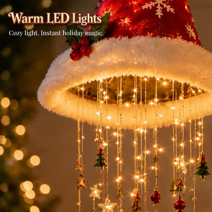 Hanging LED Lighted Christmas Santa Hat