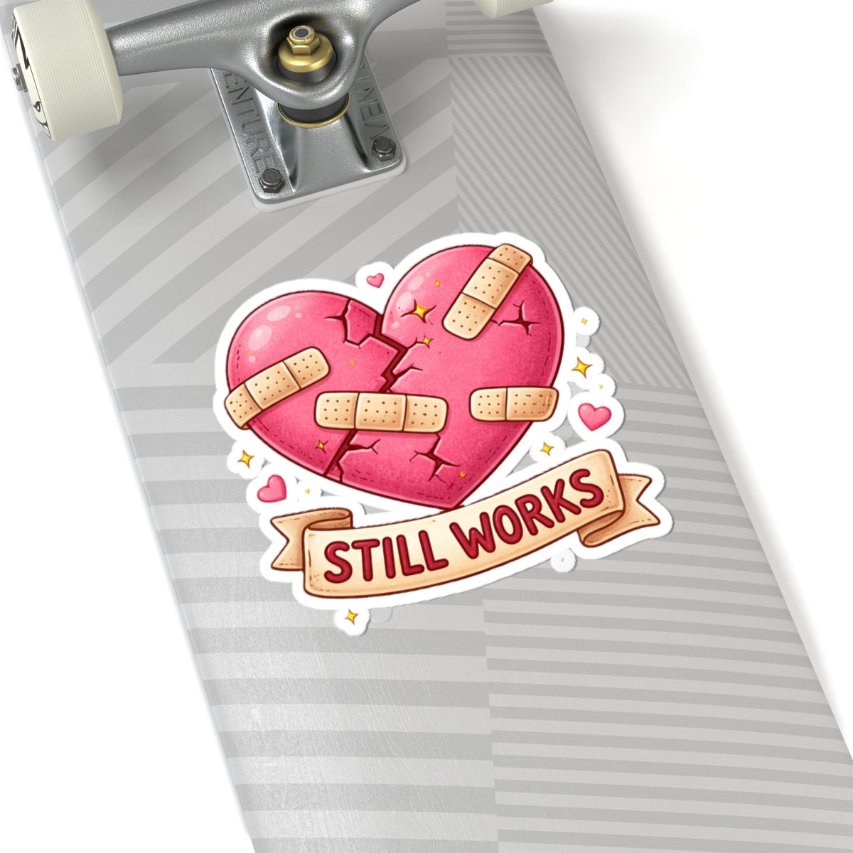 My Broken Heart Still Works Kiss-Cut Sticker Celebrate resilience with this beautiful kiss-cut sticker.