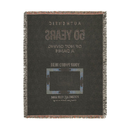 Personalized Woven Blanket — 'Authentic 50 Years of Not Giving a Damn' Decorative Throw