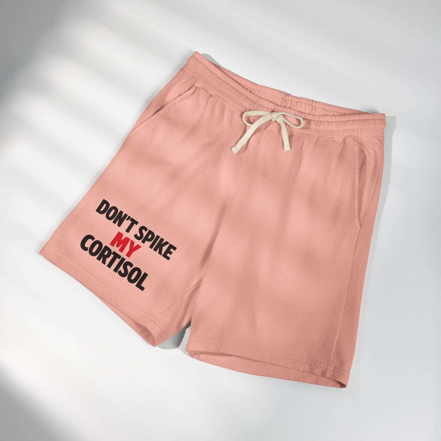 Lightweight "Don’t Spike My Cortisol" Fleece Lounge Shorts
