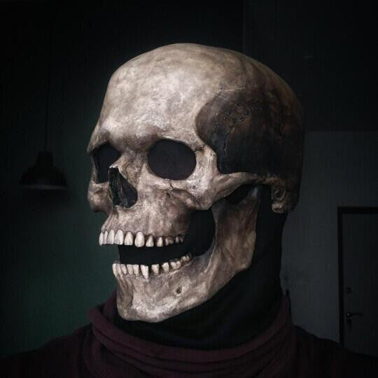 Moveable Latex Full Head Halloween Skull Mask