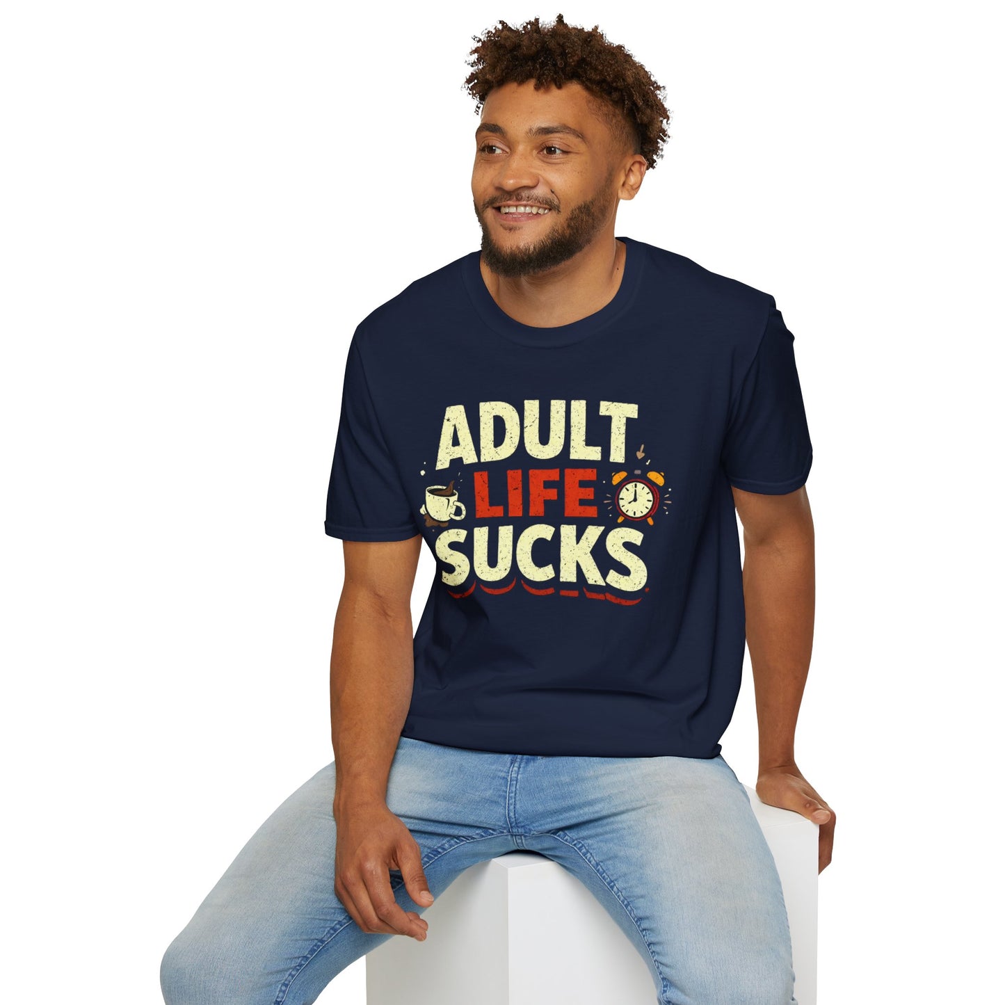 Adult Life Sucks Lightweight Comfortable 100% Spun Cotton Dark Tee
