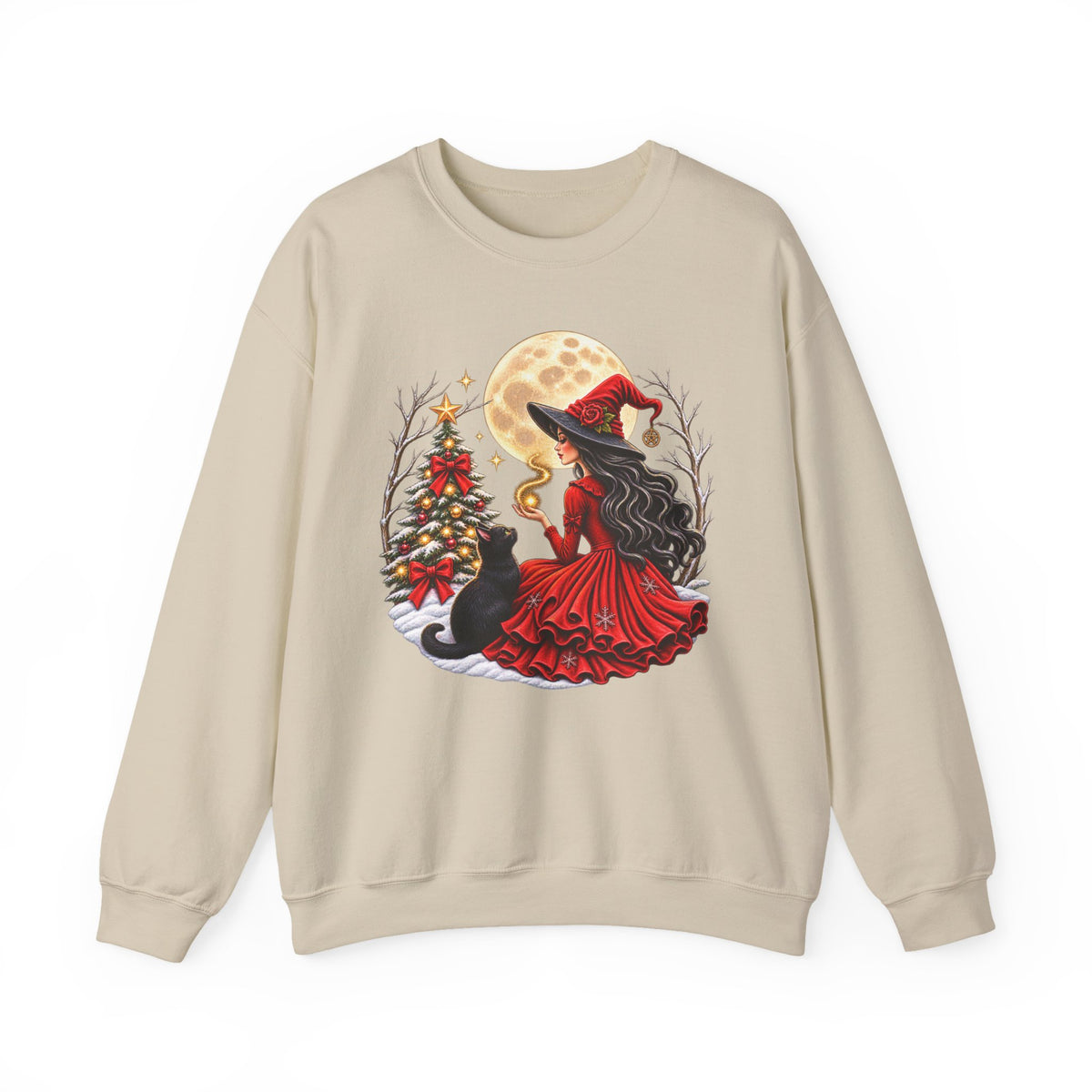 Christmas Witch Crewneck Sweatshirt – Magical Holiday Winter Design