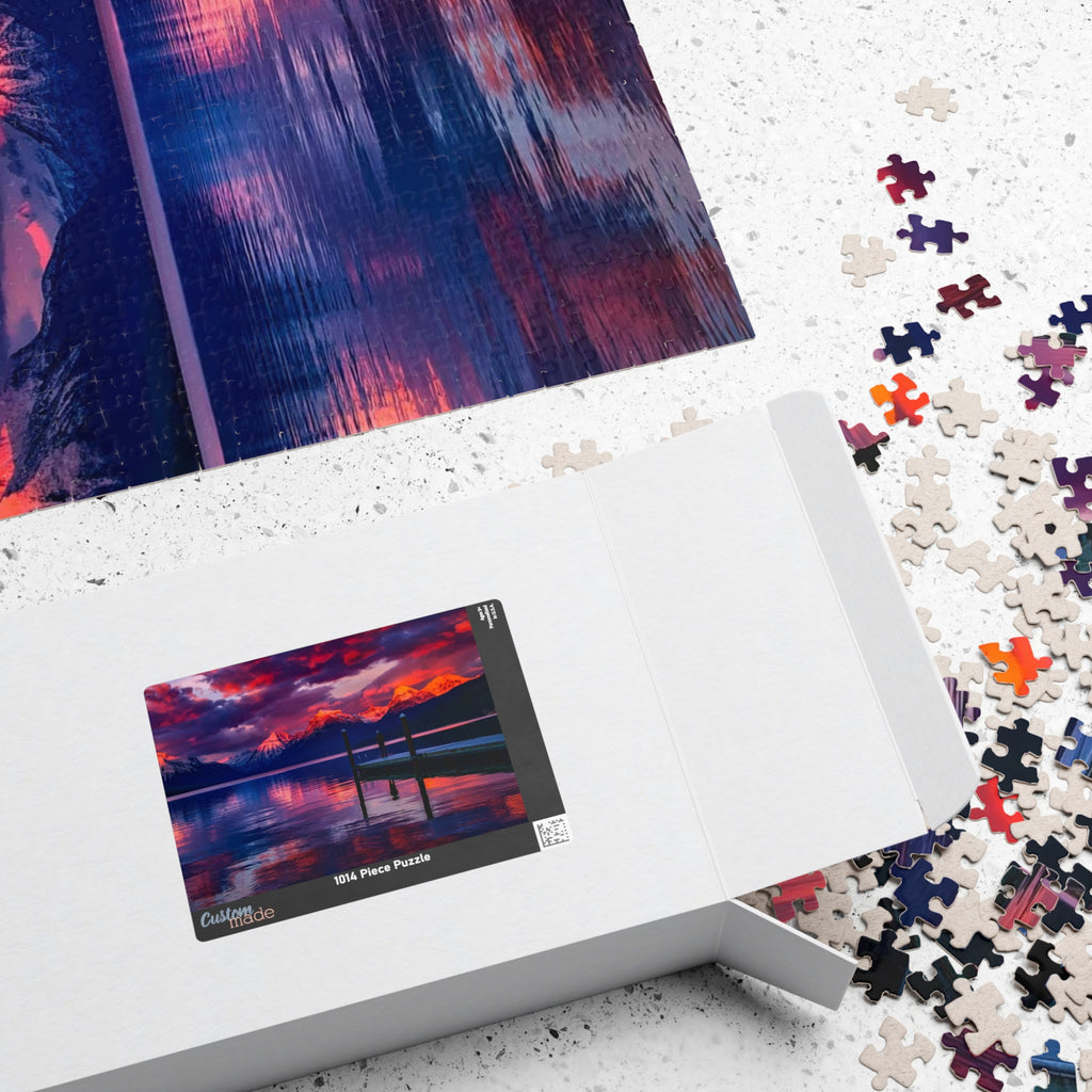 Pink Sunset at the Lake Puzzle - 110 to 1014 Pieces