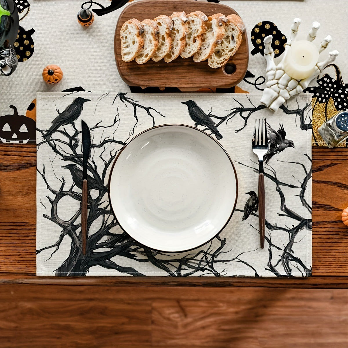 Halloween Black Crow Insulated Placemat
