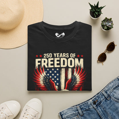 250 Years of Freedom Eagle Flag Comfortable Cotton Tee