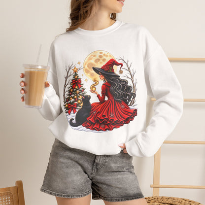 Christmas Witch Crewneck Sweatshirt – Magical Holiday Winter Design