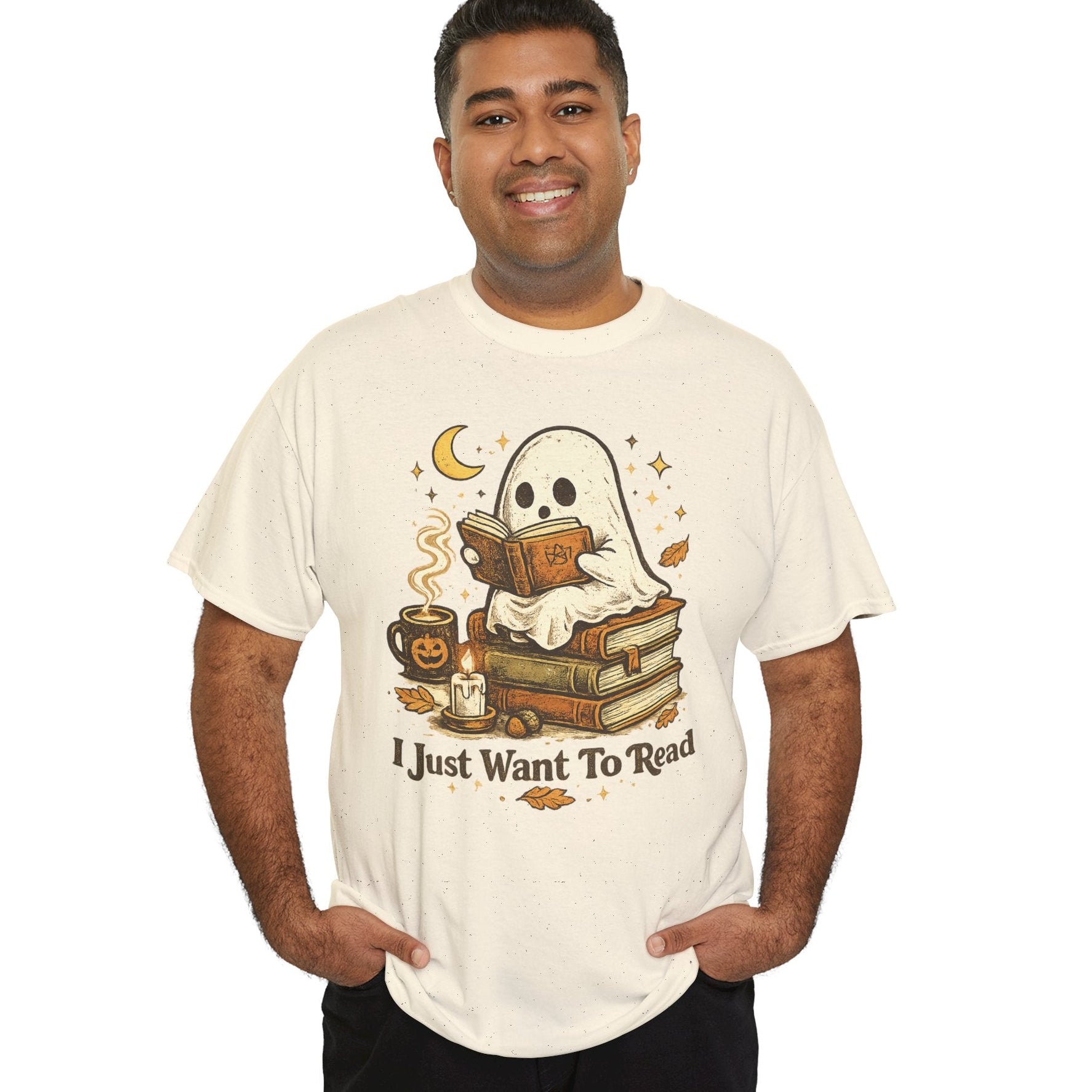 I Just Want To Read Ghost Halloween Comfortable Cotton T-Shirt