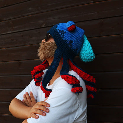 Funny Halloween Warm Wool Crochet Octopus Party Hat
