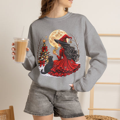 Christmas Witch Crewneck Sweatshirt – Magical Holiday Winter Design