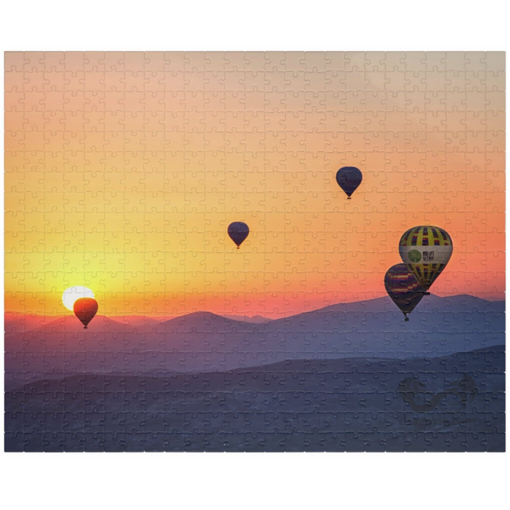 Embark on a journey through the sky with our Hot Air Balloons at Sunset Puzzle. With 110 to 1014 pieces, this puzzle will challenge your mind and soothe your soul. Take in the stunning artistry of the colorful hot air balloons against the dramatic sunset backdrop.
